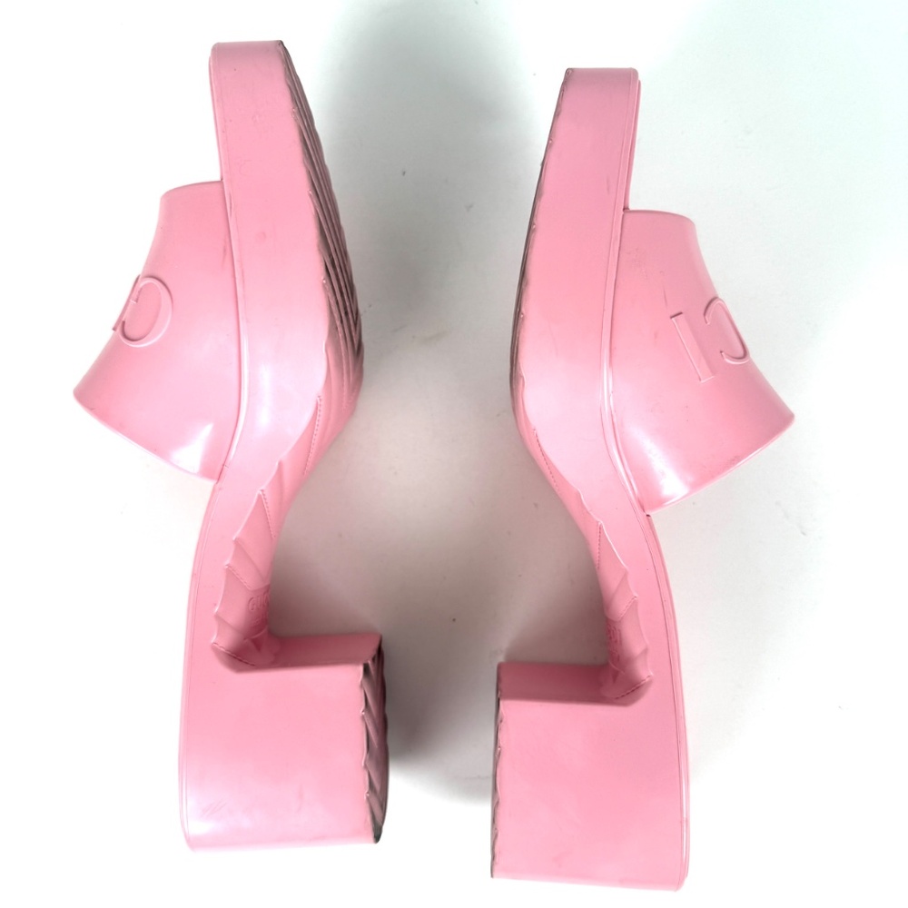 GUCCI Rubber Pink Wild Rose Platform Slide Sandals 36, 6 - Picture 11 of 15